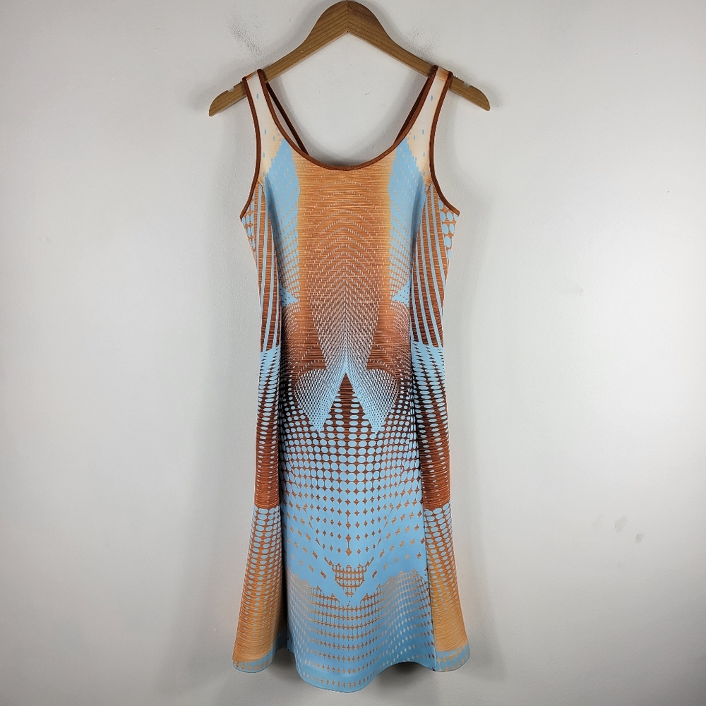 New Clover Canyon Scuba Striped Abstract Print Sleeveless Flare Sheath Dress